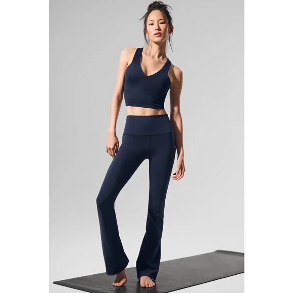 ALO Airbrush Real Bra Tank and High-Waist 7/8 Bootcut Legging Yoga Set Women's S - Picture 1 of 13